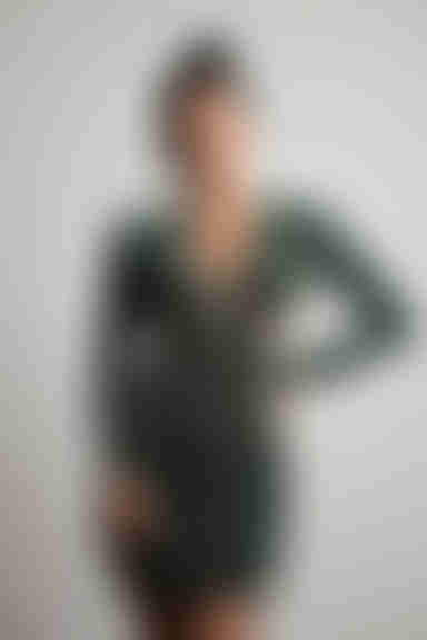 Reach Out Halter Cutout Mini Dress - Dark Green