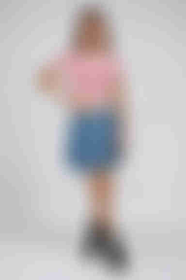 Street Smart Bubble Hem Mini Skirt - Denim Blue