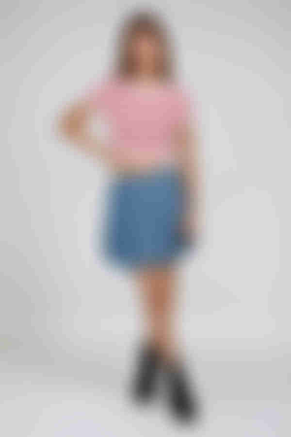 Street Smart Bubble Hem Mini Skirt - Denim Blue