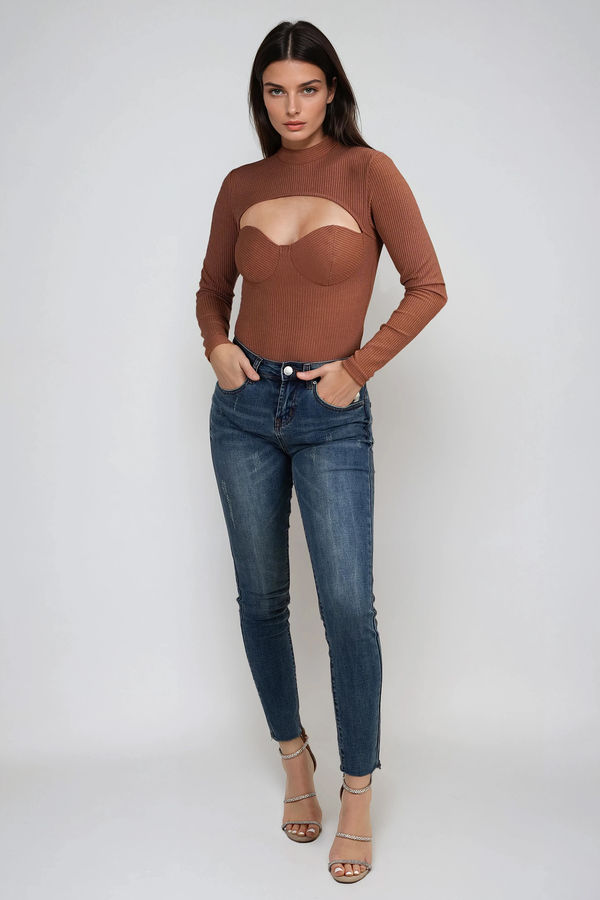 Sassy & Classy Ribbed Bodysuit - Dusty Mauve