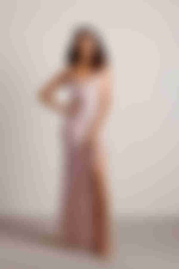 Late Nights Open Back High Slit Maxi Dress - Black