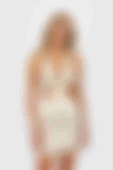 Zuki Satin Cutout Mini Dress - Ecru