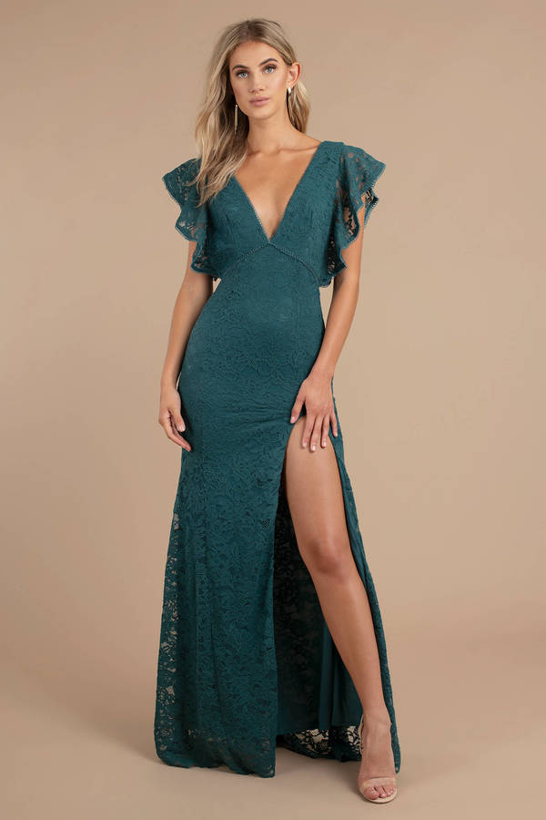 Feel For You Emerald Lace Maxi Dress
