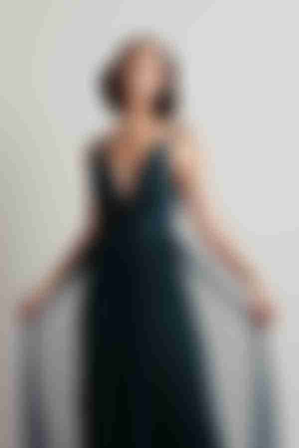 Slay The Night Deep V Double High Slit Maxi Dress - Burgundy