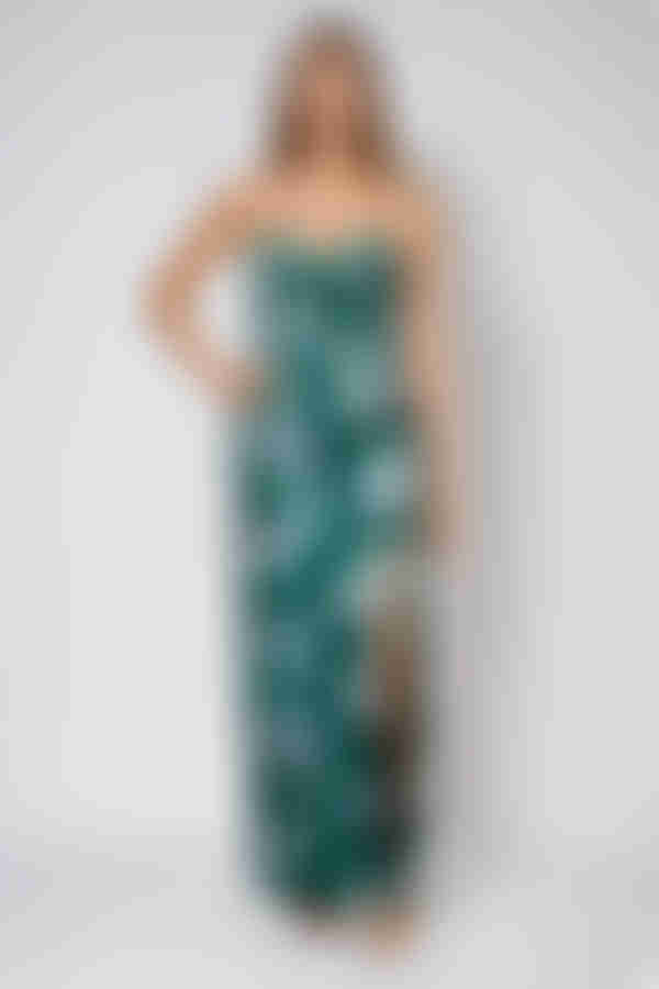 Too Glam to Care Belted Slit Maxi Dress - Emerald