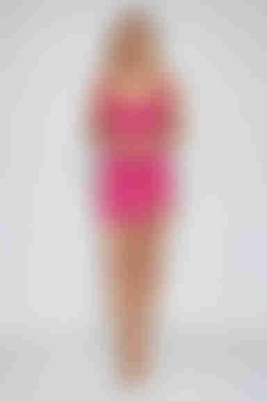 Shine On Slit Sequin Mini Dress - Fuchsia