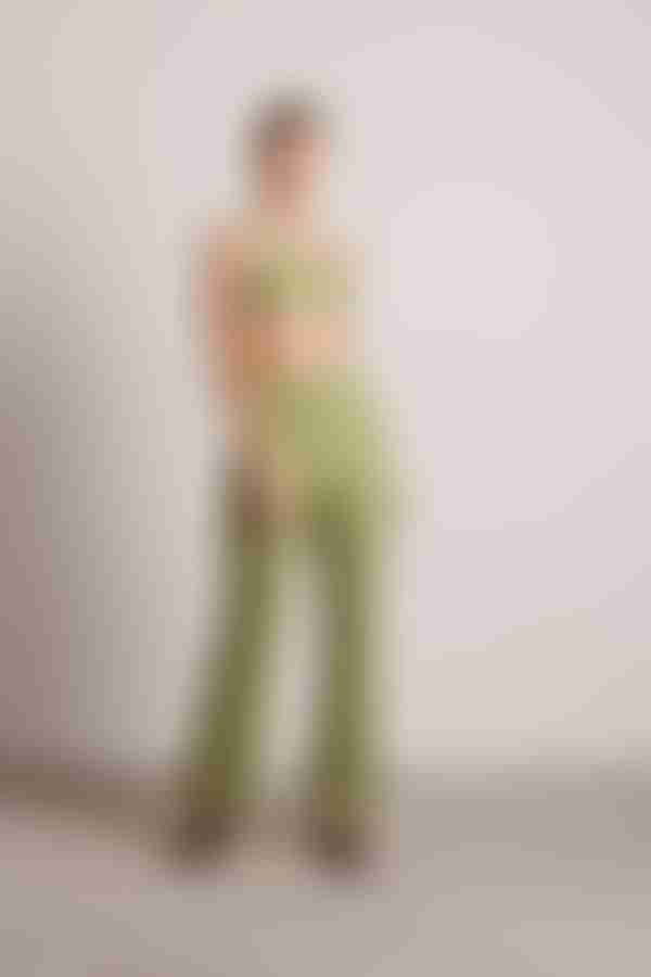 Over Time Ruched Pants - Green