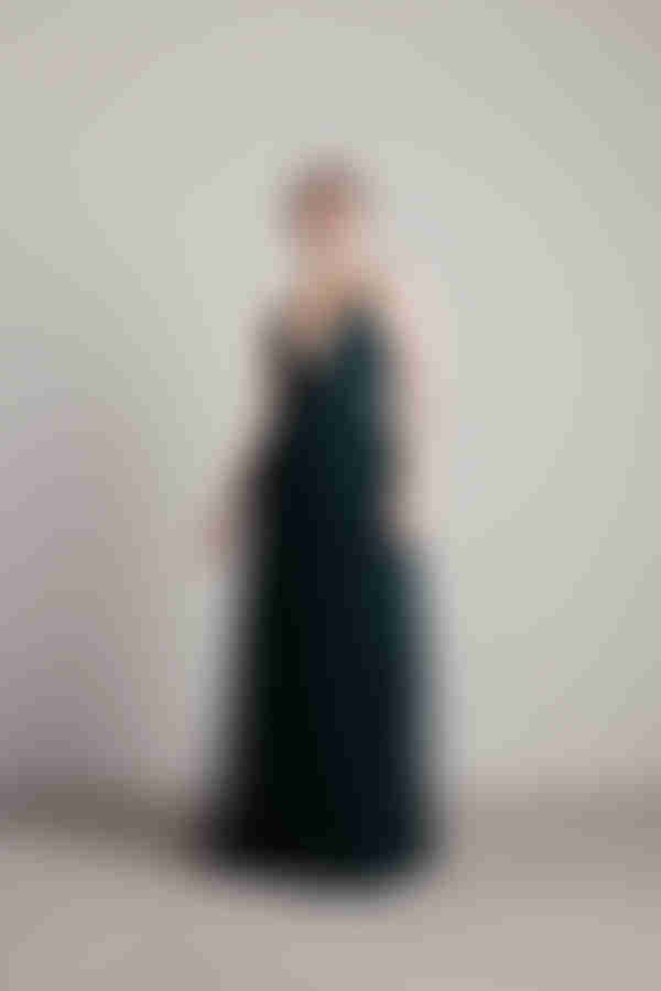 Here To Slay Plunging High Slit Maxi Dress - Navy