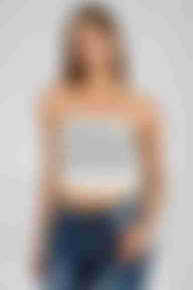 Act Cute Strapless Stripe Crop Top - Ivory