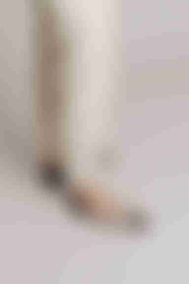 Vada Open Toe Flats - Ivory Black