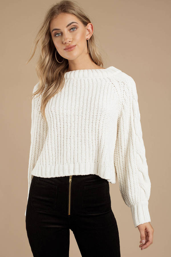 White chenille cheap jumper