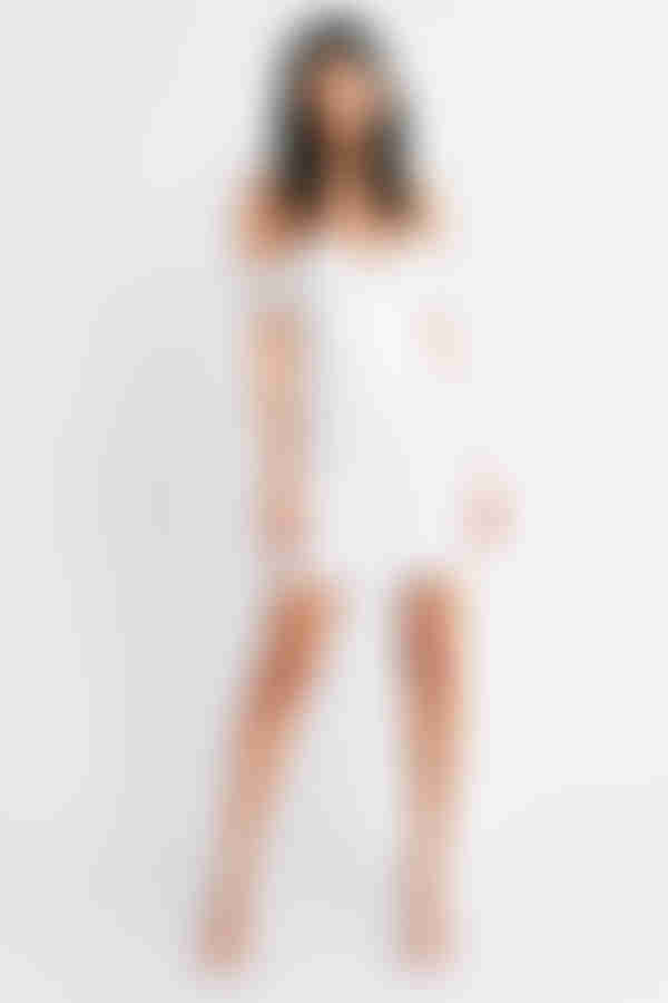 Catching Eyes Embellished Bustier Mini Dress - Ivory