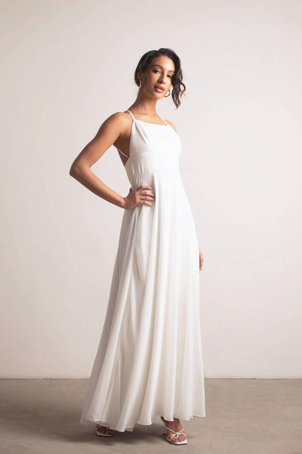 Know You Love Me Ivory Slit Maxi Simple Wedding Dress