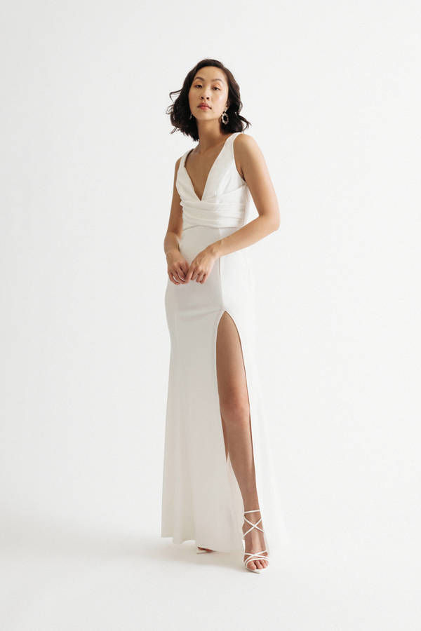 Lupita Ivory Sleeveless Bodycon Slit Wedding Dress