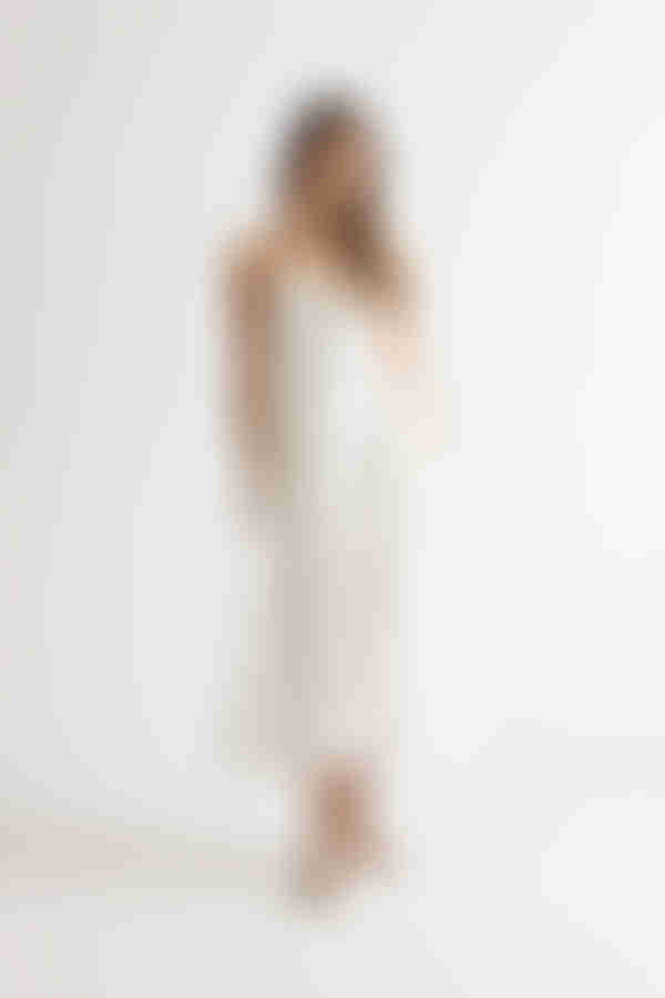 Maiya Ivory Lace Up Back Maxi Dress with Pockets