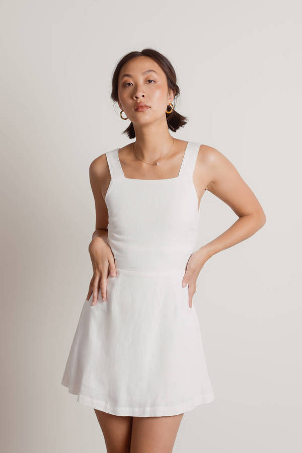 Nora Ivory Backless Mini Casual Wedding Dress