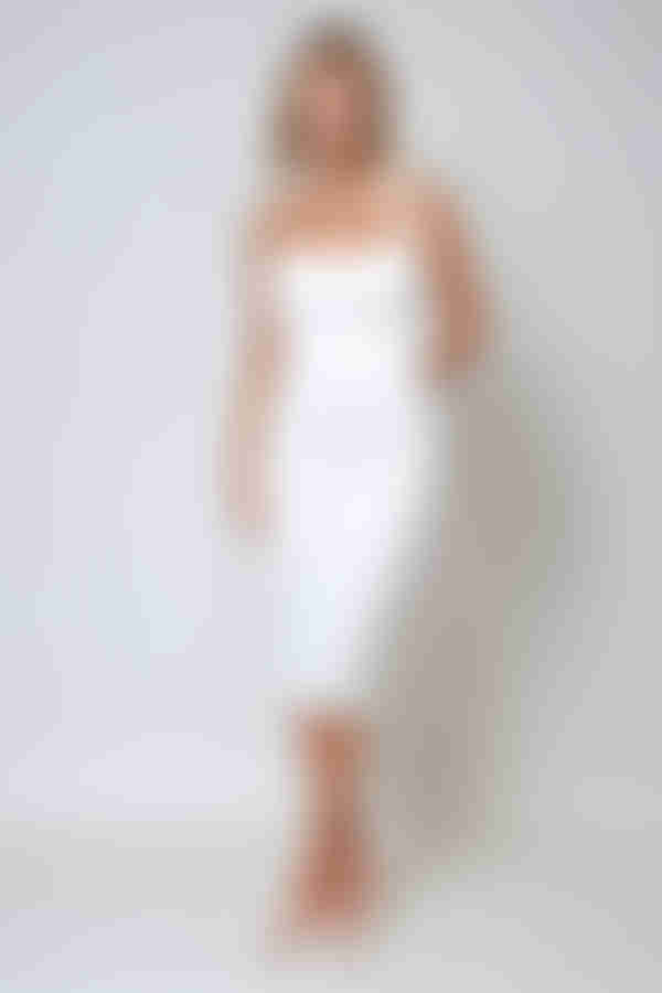 So Delicate Halter Bodycon Midi Dress - Ivory