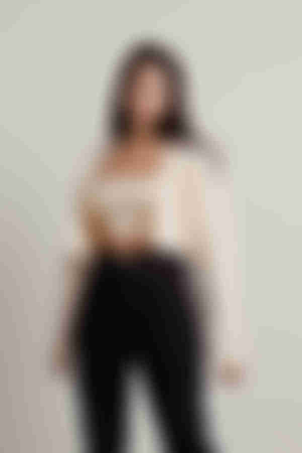 Sofie Knit Crop Top and Cardigan Set - Ivory