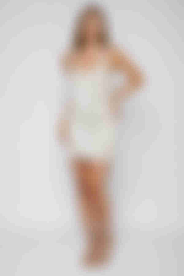 Sparkle On Halter Sequin Mini Dress - Ivory