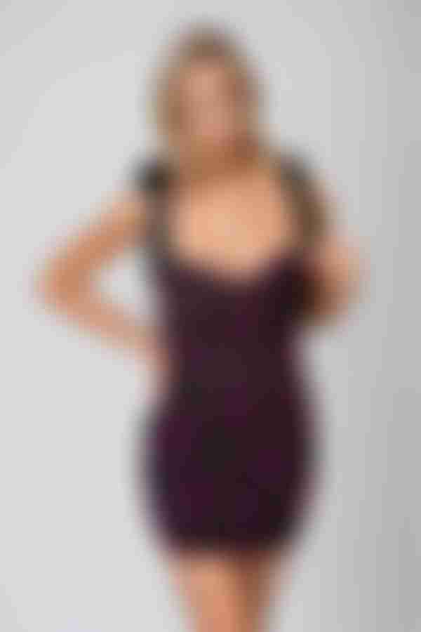 Dewy Dream Bow Tie Straps Bodycon Mini Dress - Jazz Berry