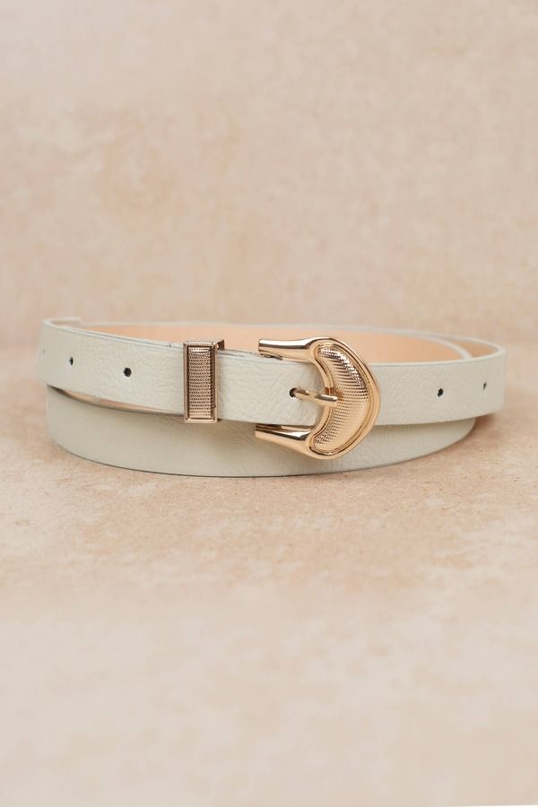 So Ready Khaki Skinny Belt