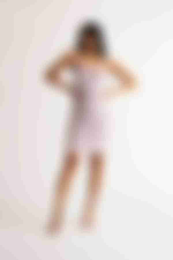 Aura Floral Ribbed Dress - Lavender