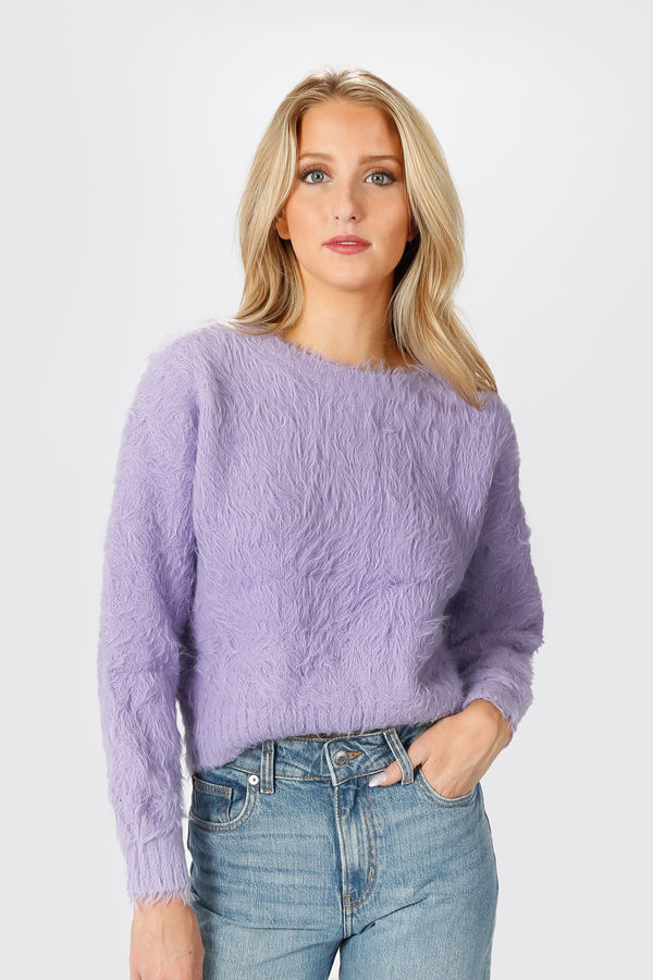 Dream Of Me Lavender Fuzzy Sweater