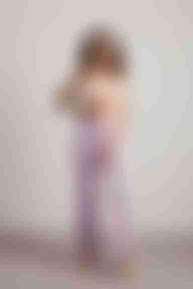 Snazzer Ruched Waist Tie Pants - Lavender