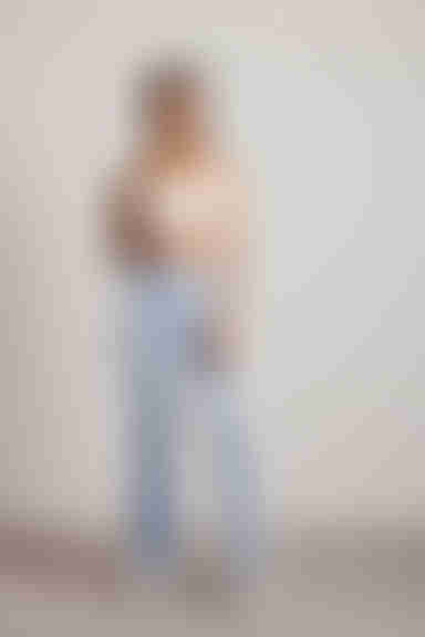 Snazzer Ruched Waist Tie Pants - Light Blue