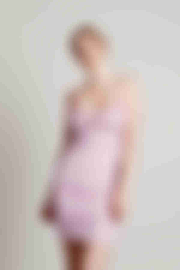 Dani Ruched Front Tie Mini Dress - Toffee Brown