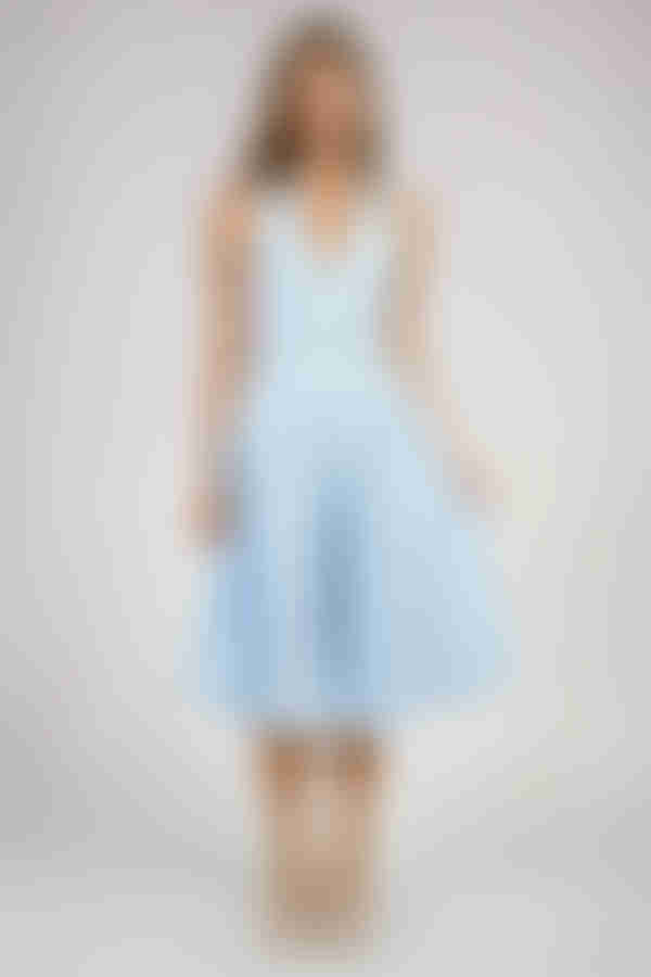 Little Spark Floral Jacquard Midi Dress - Lt Blue