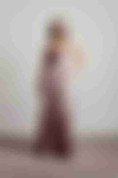 Alessandra Mauve Cowl Neck Satin Maxi Dress