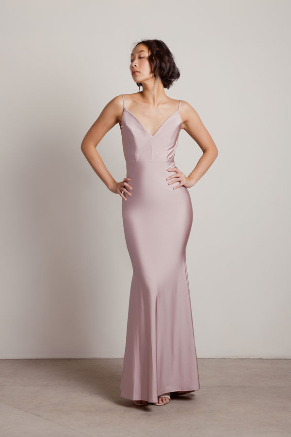 Ariella Backless Mermaid Maxi Homecoming Dress - Purple