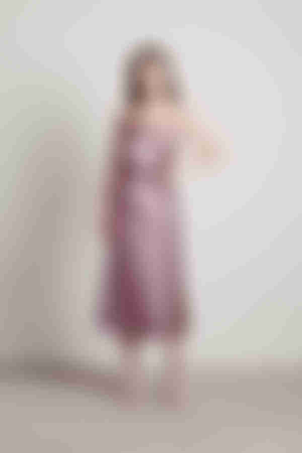 Charm Me Satin Cowl Neck Midi Dress - Mauve