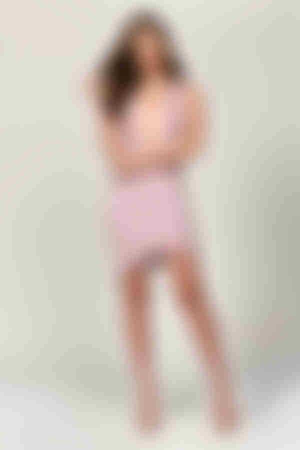 Night Owl Plunging Asymmetrical Mini Dress - Mauve