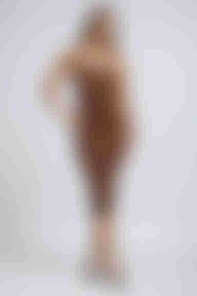 Fall Touch Ribbed Bodycon Midi Dress - Mocha