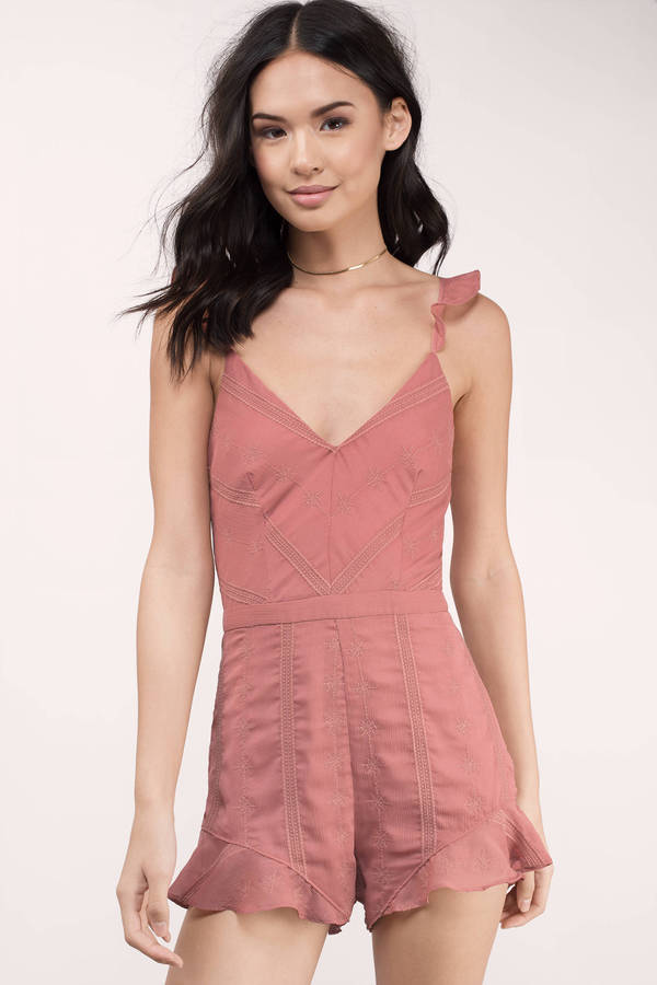 The Jetset Diaries Getaway Moss Coral Striped Romper