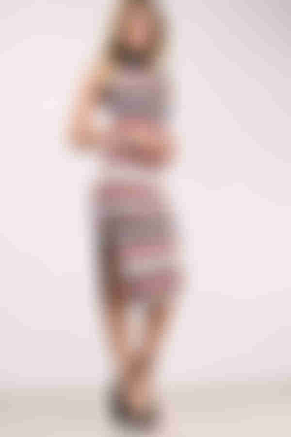 MINKPINK Straight N Narrow Knit Bodycon Midi Dress - Multi