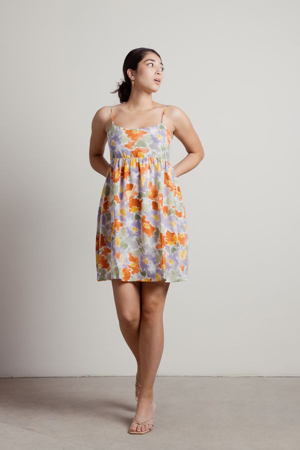 To The Museum Multi Floral Baby Doll Shift Dress