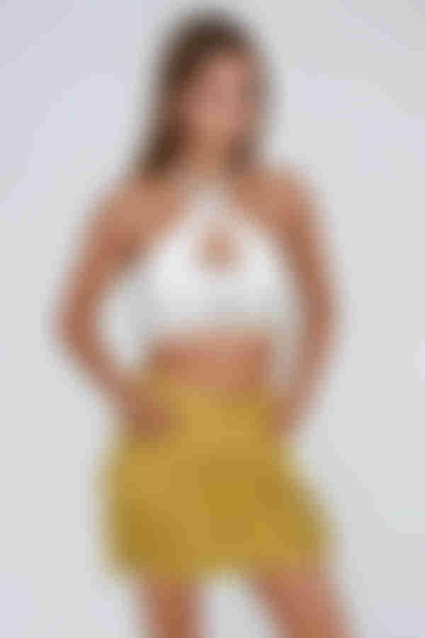 City Rebel Cargo Mini Skirt - Mustard Yellow