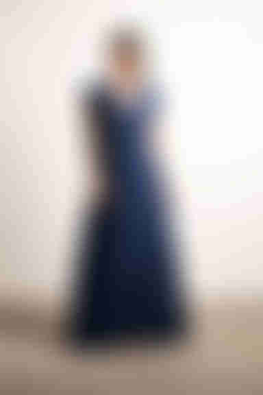 Be True Chiffon Wrap Maxi Dress - Navy