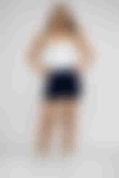 Curve Booster Waist Fold Over Shorts - Navy