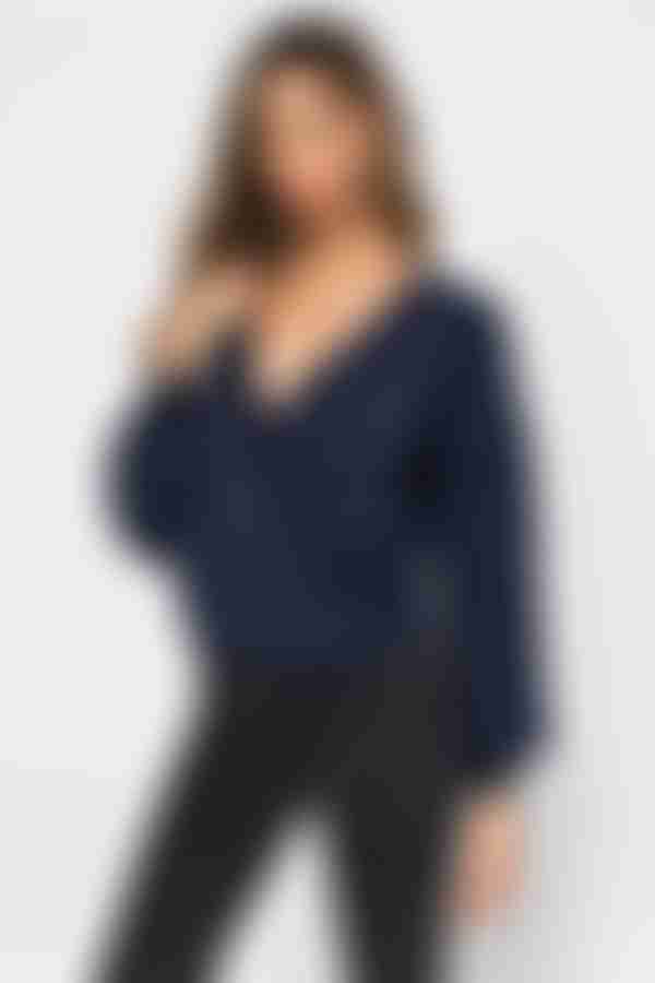 Rene Wrap Sweater - Navy