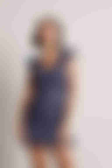 Shelby Floral Ruched Mini Dress - Navy