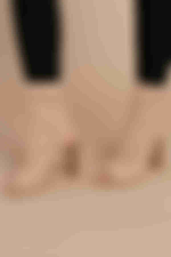 Brenna Peep Toe Mid Calf Boots - Nude