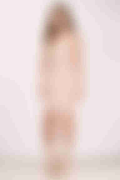 Bless'ed Are the Meek Plunging A-Line Mini Dress - Nude