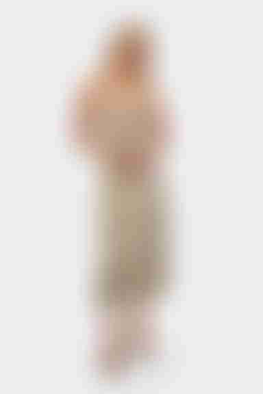 Ellianne Keyhole Satin Midi Dress - Nude