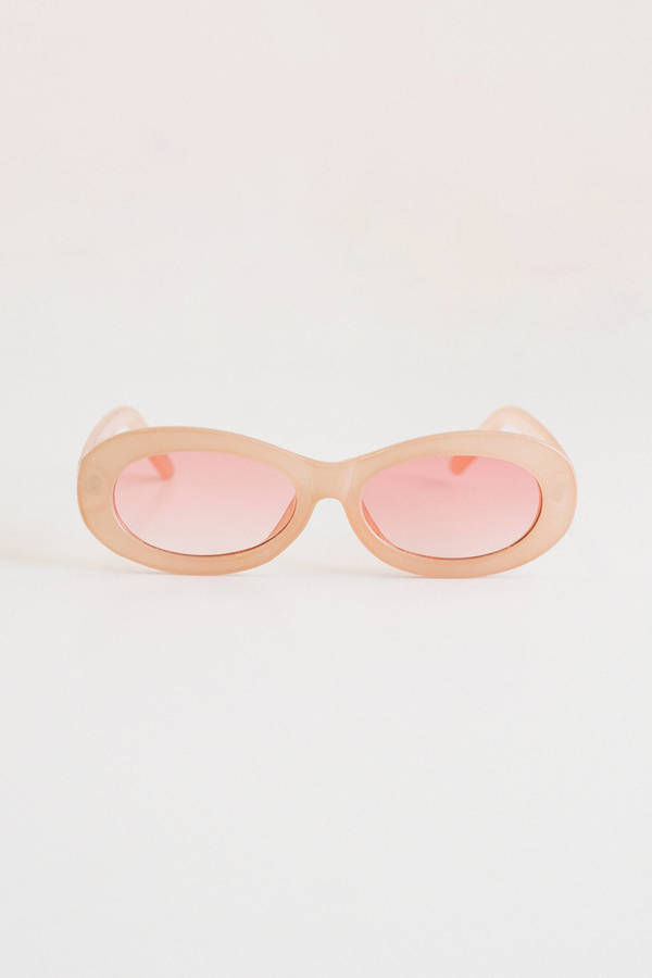 Spin Me Nude Round Frame Sunglasses