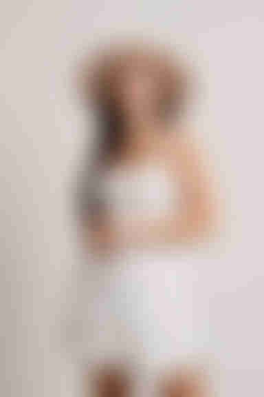 Aiko Smocked Skater Mini Dress - Off White