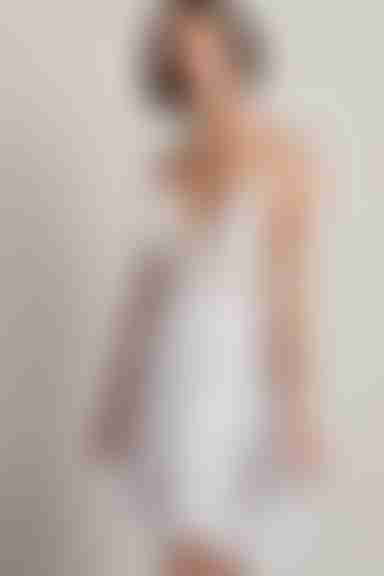 All The Right Reasons Crochet Bust Skater Mini Dress - Off White